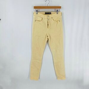 Veronica Beard Pale Mustard Yellow Button-Fly Maera Skinny Jeans Size 29/8